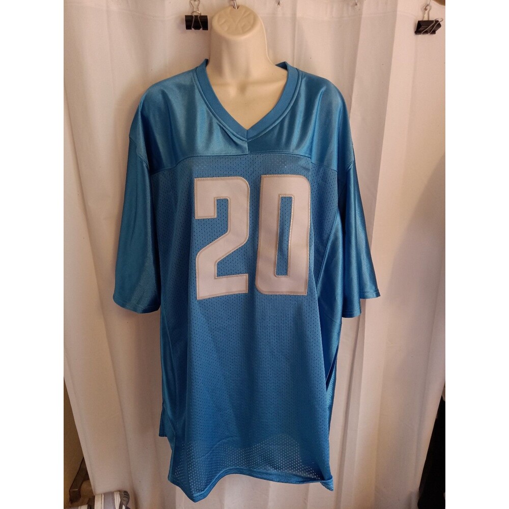 Barry Sanders replica jersey featuring the iconic white number 20 on the front